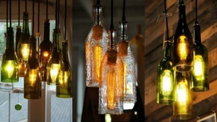 At lave dekorativ lampe fra gammel flaske