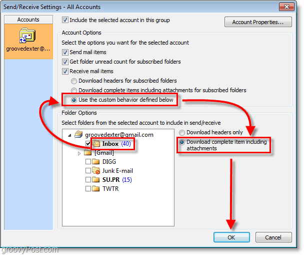 Outlook 2010 Skærmbillede - indbakke brug tilpasset adfærd download komplet element