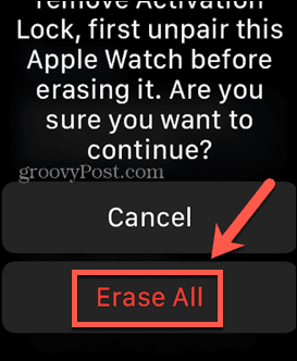 Apple Watch slet alt