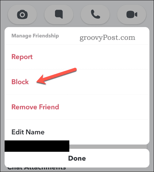 Bloker en bruger på Snapchat
