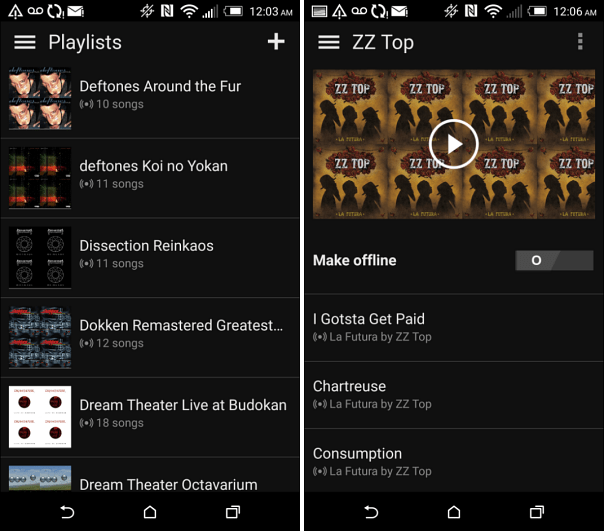 Microsoft Groove Music på Android 
