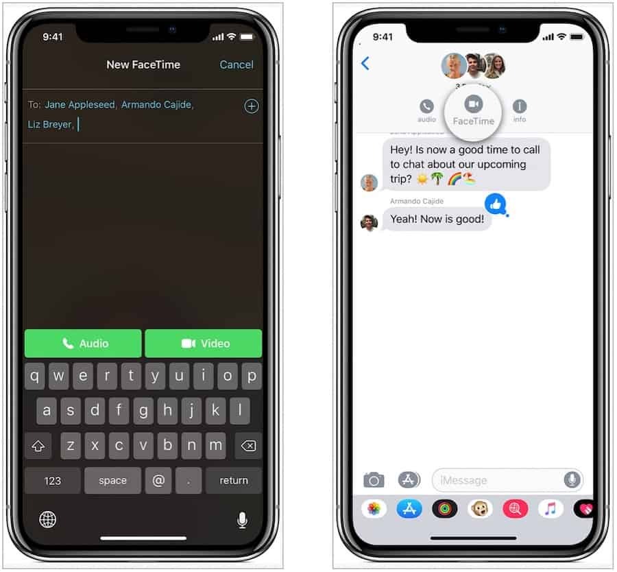 Grupp FaceTime på iOS