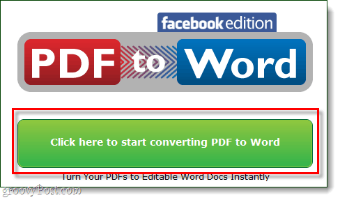begynde at konvertere pdf til word facebook-udgave