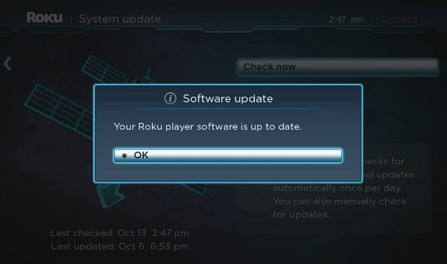 Opdater Roku-software