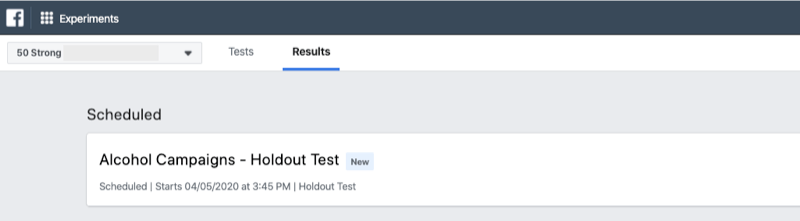 planlagte tests til Facebook-eksperimenter