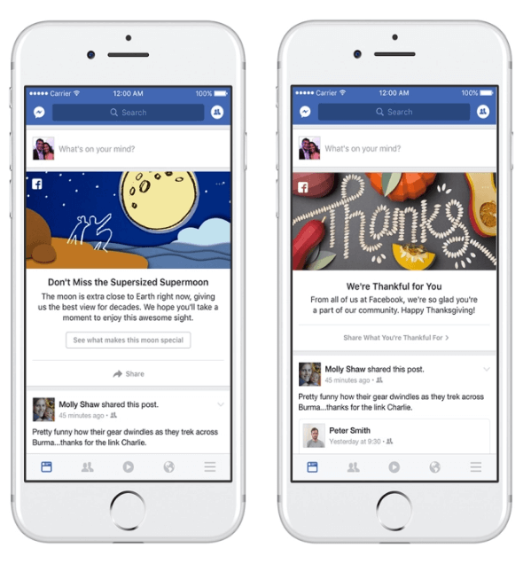 Facebook introducerede et nyt marketingprogram for at invitere folk til at dele og tale om begivenheder og øjeblikke, der sker i deres samfund og rundt om i verden.