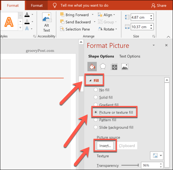 Indsættelse af et billede i en figur i PowerPoint