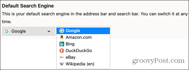 Firefox standard søgemaskine