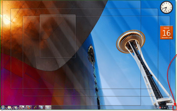 aero peek gør alle windows 7 aktive vinduer gennemsigtige