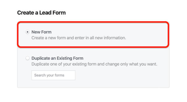 Ny formularmulighed i Facebook Opret et blyformularvindue