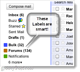 smart labels gmail skærmbillede