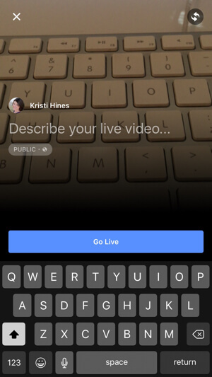 Facebook live video opsætning