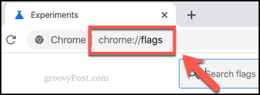 Menuen Chrome-flag vises fra adresselinjen