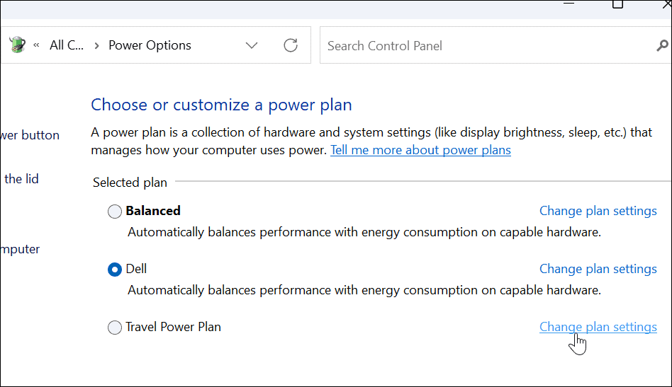 opret en brugerdefineret strømplan på Windows 11