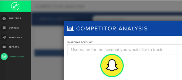Tilføj Snapchat-brugernavnet på den konkurrent, du vil spore i Snaplytics.