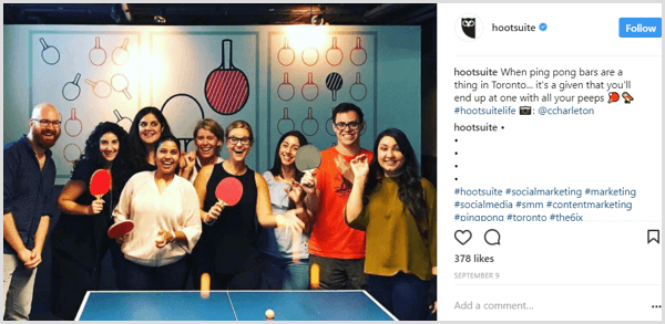Eksempel på Instagram-post virksomhedskultur