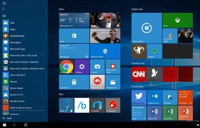 Tablettilstand Windows 10