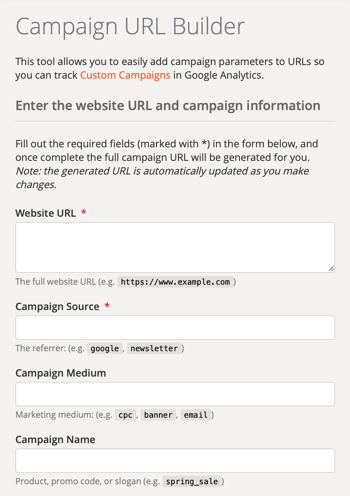 Google Campaign URL Builder opsætning