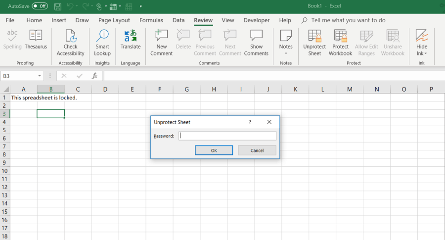 fjern beskyttelsen af ​​Excel-ark