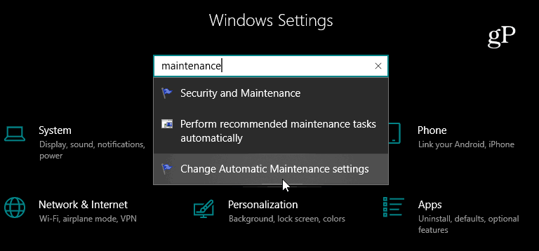 Søgningsindstillinger-app Windows 10
