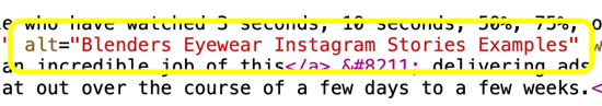 Sådan tilføjes alt-tekst til Instagram-indlæg, eksempel på alt-tekst inden for html-kode