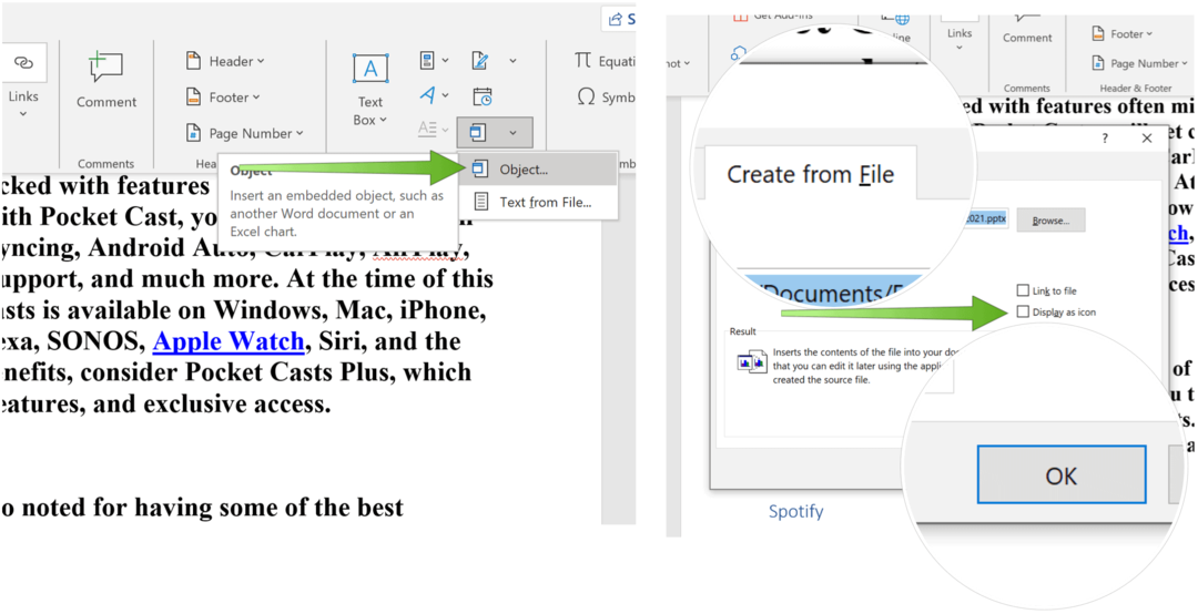 Integrer en PowerPoint Slide Powerpoint-oprettelse fra fil
