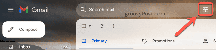 Gmail avanceret søgeknap
