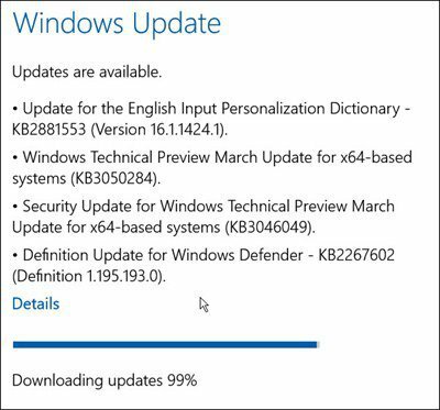 Windows 10-opdateringer