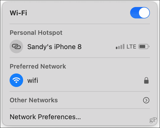 WiFi-kontrol på Mac