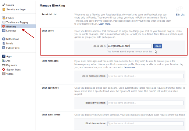 7 Facebook-blokering