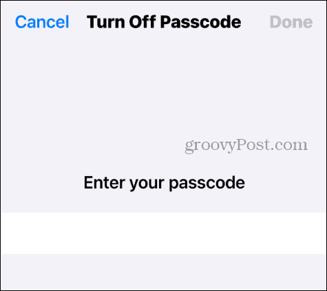 Deaktiver adgangskoden på din iPhone