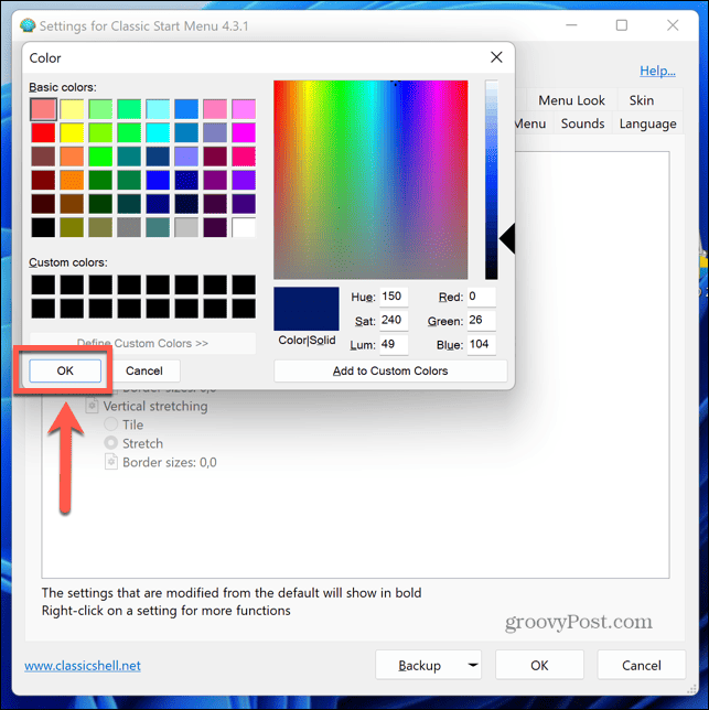 Windows 11 klassisk skalfarvevælger