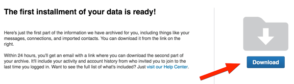 linkedin download arkiv