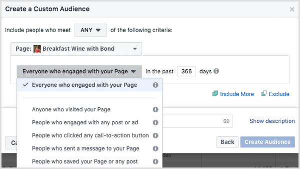 Facebook-side engagement tilpasset publikum