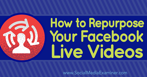 upload facebook live video til andre platforme