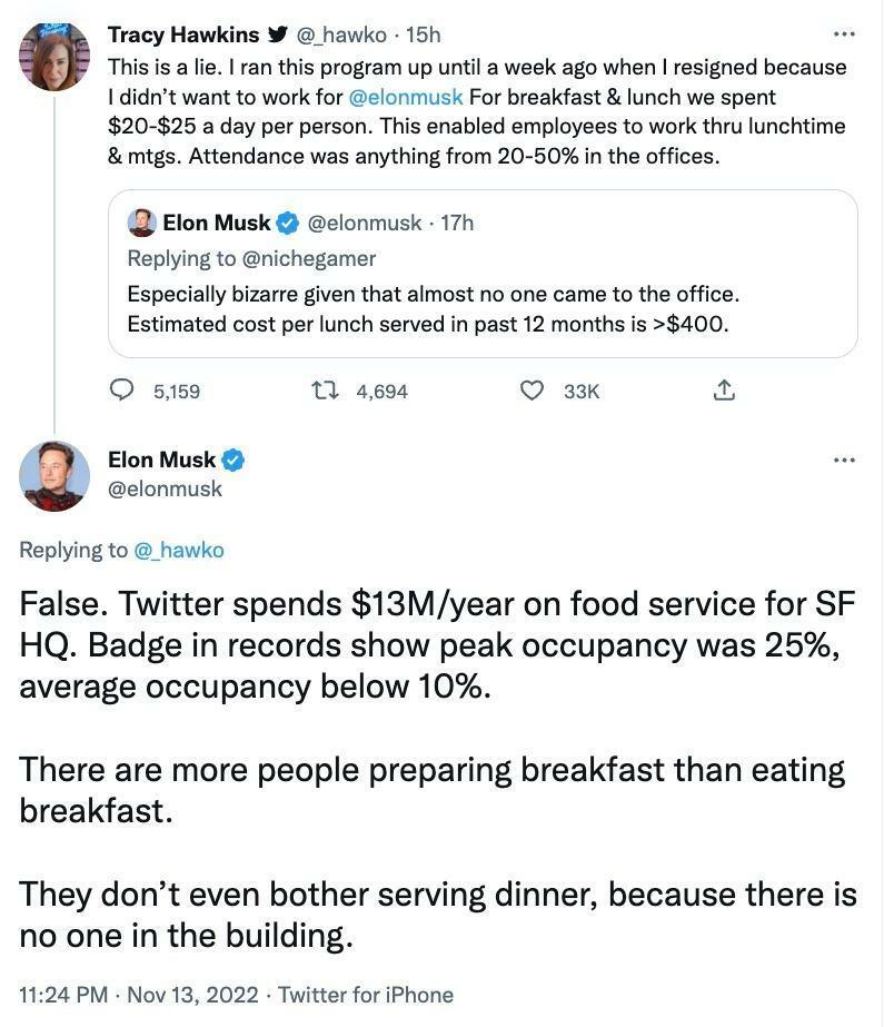 Elon Musk og Tracy Hawkins kom i skænderi på Twitter