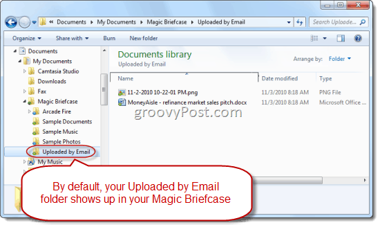 SugarSync-uploads til mobil e-mail
