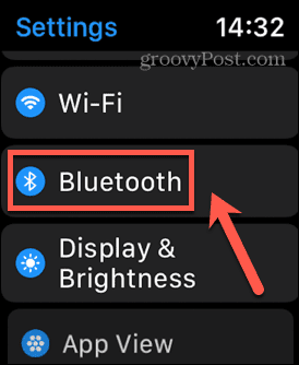 Apple watch bluetooth menu