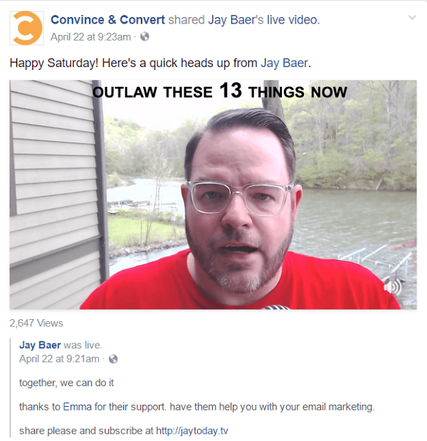 Jay placerer videoen for hver Jay Today-episode på fire forskellige sociale medieplatforme samt et blogindlæg på LinkedIn, Medium og hans hjemmeside.