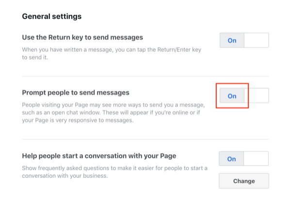 Funktionen Facebook Messenger Send beskeder.