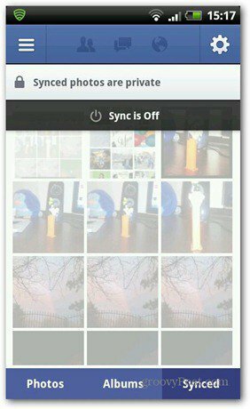 Facebook-fotosynkronisering er slået fra