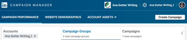 LinkedIn Campaign Manager-dashboard.
