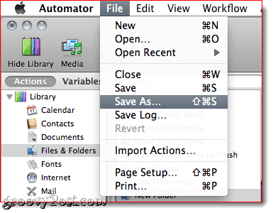 Kombiner PDF'er ved hjælp af Automator i Mac OS X