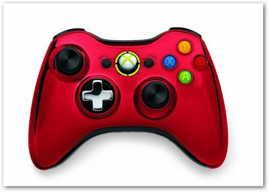 Xbox 360 krom controller rød