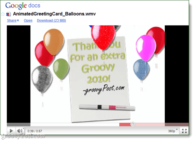 google docs spiller en wmv video