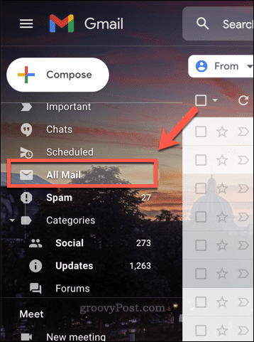 Mappen Alle e-mails i Gmail