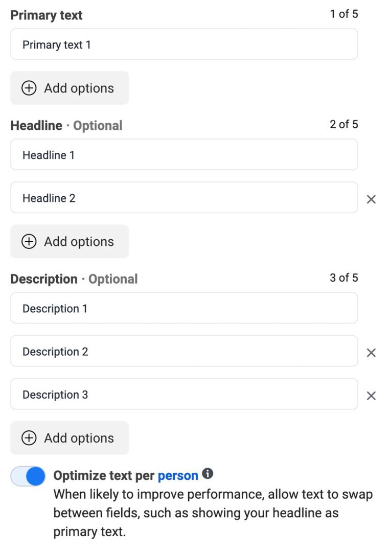 hvordan-man-opretter-facebook-annoncer-kunder-engagerer-med-optimer-tekst-per-person-algoritme-switch-on-optimize-text-per-person-option-primary-text-headline-description-example- 12