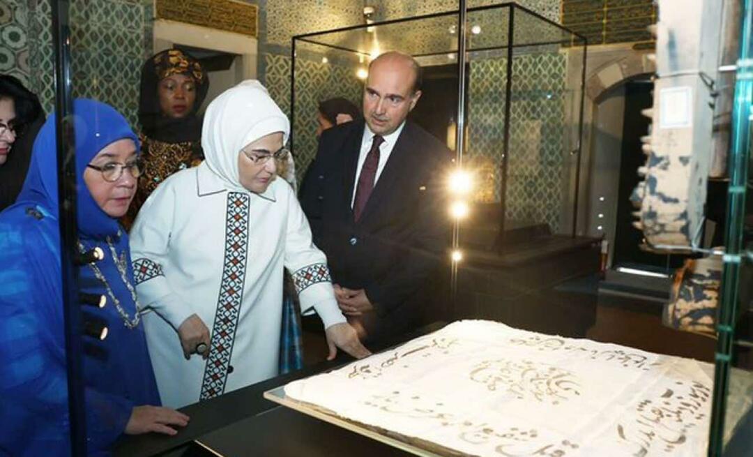 Førstedame Erdoğan aflagde et meningsfuldt besøg i Topkapı-paladset sammen med statsoverhovedernes hustruer