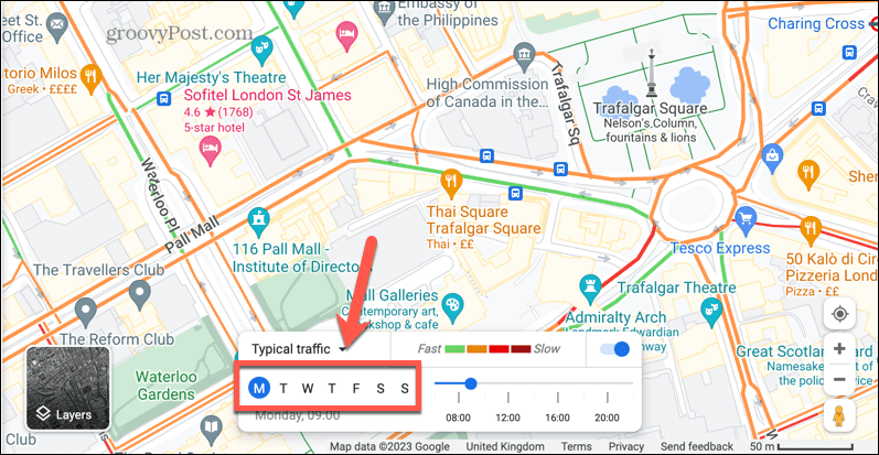 google maps typisk trafikdag