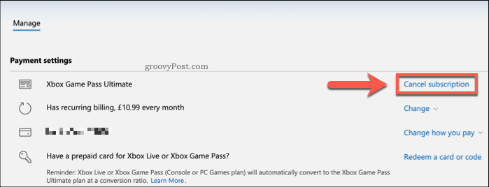 Annuller et Xbox-abonnement